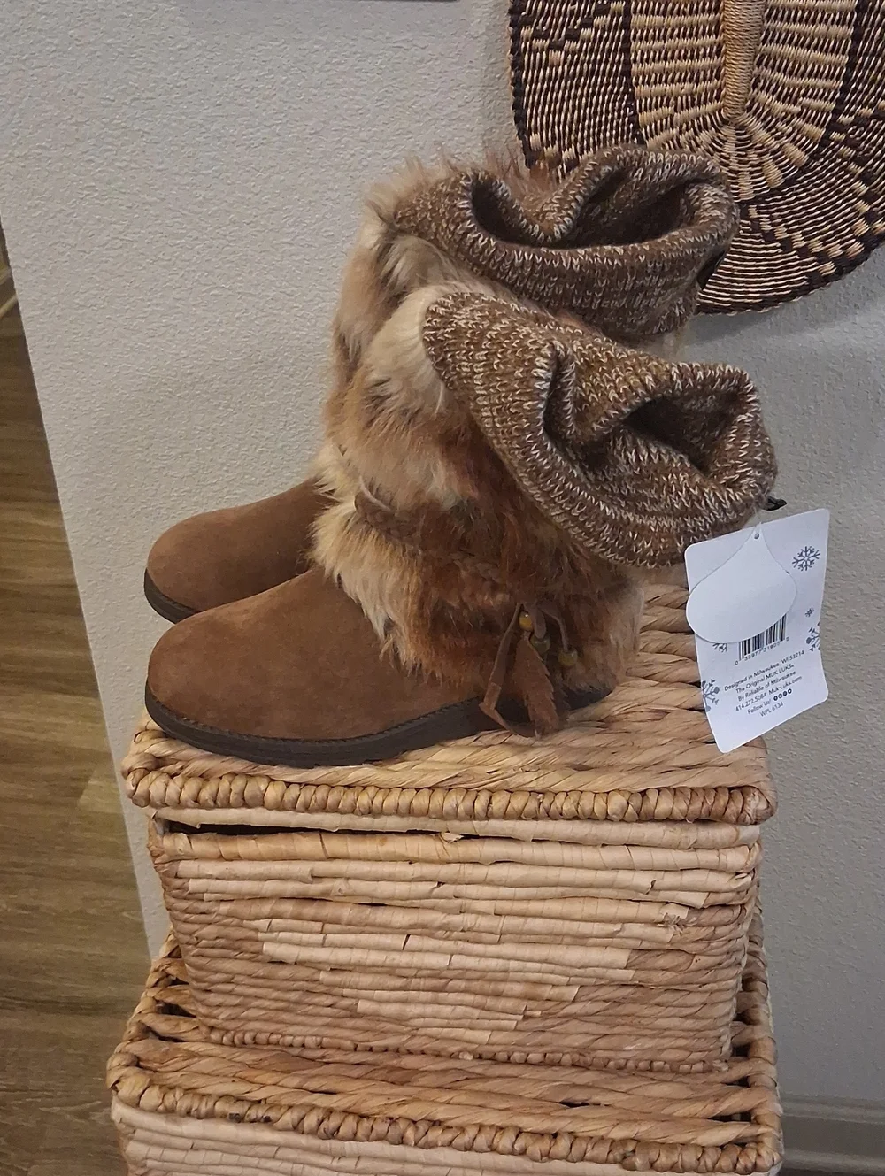 Faux Fur Lined Brown Women's Ankle Boots